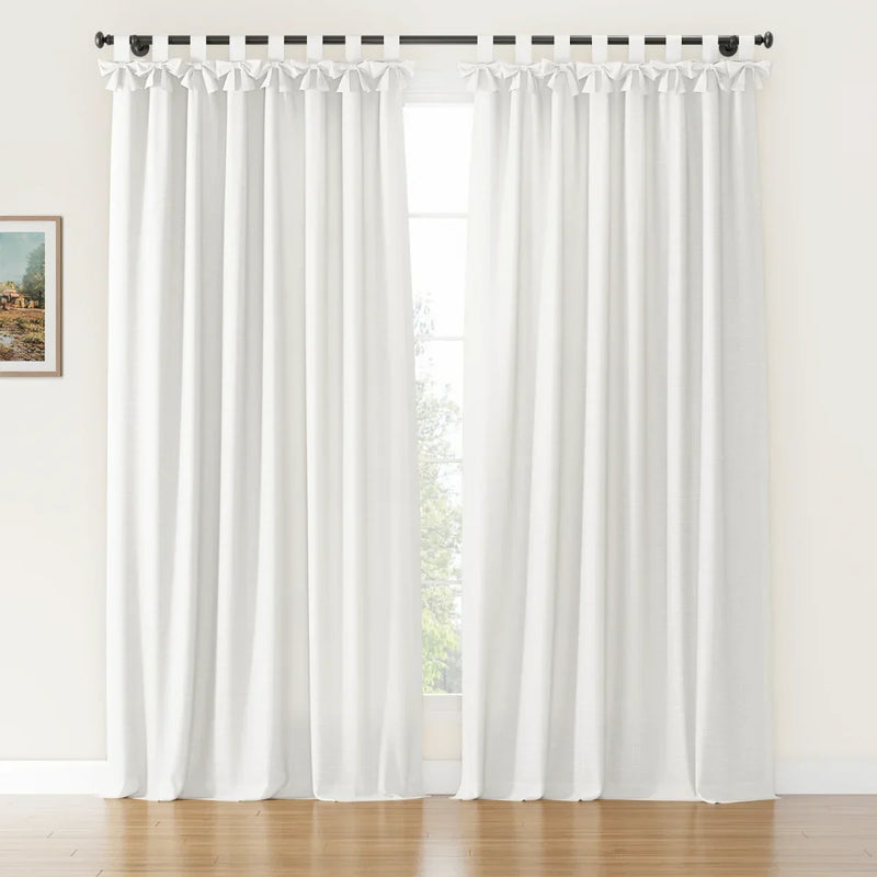 Jawara Textured Linen Cotton Tie Top Curtains