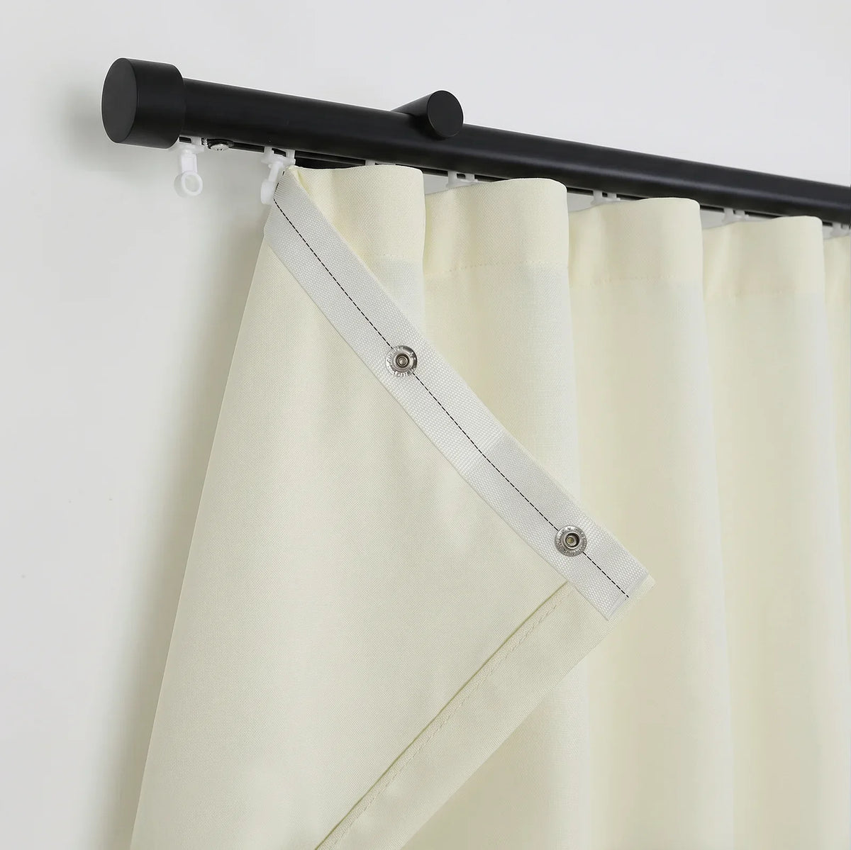 Karin Pure Wool S-fold Curtains with Snap Tape - Cato Traverse Rod