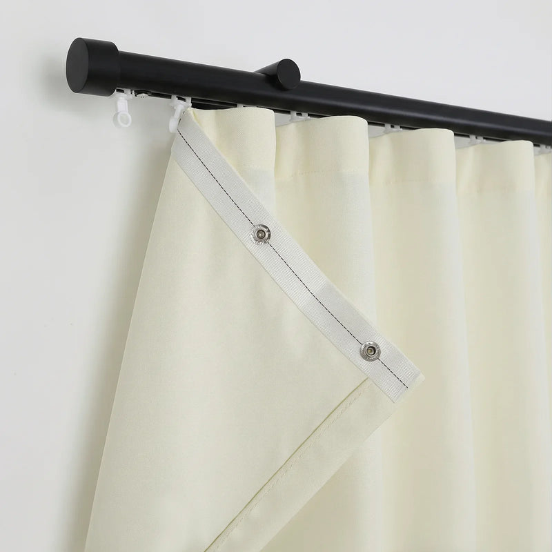 Karin Pure Wool S-fold Curtains with Snap Tape - Cato Traverse Rod