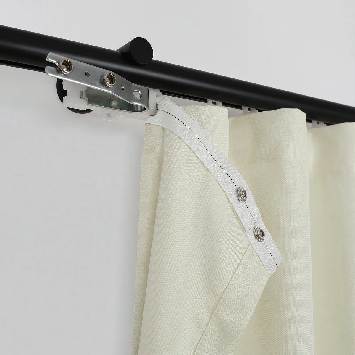 Karin Pure Wool S-fold Curtains with Snap Tape - Cato Traverse Rod