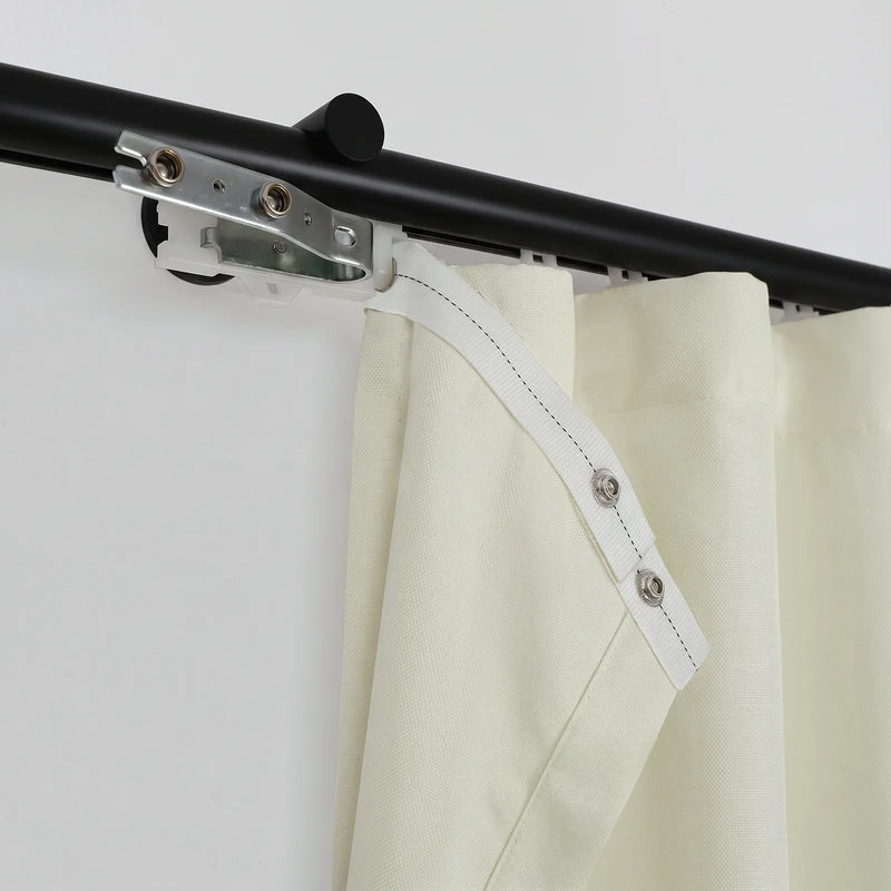 Karin Pure Wool S-fold Curtains with Snap Tape - Cato Traverse Rod