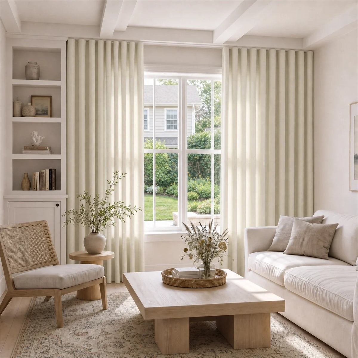 Karin Pure Wool S-fold Curtains with Belt Hook - Lora Track