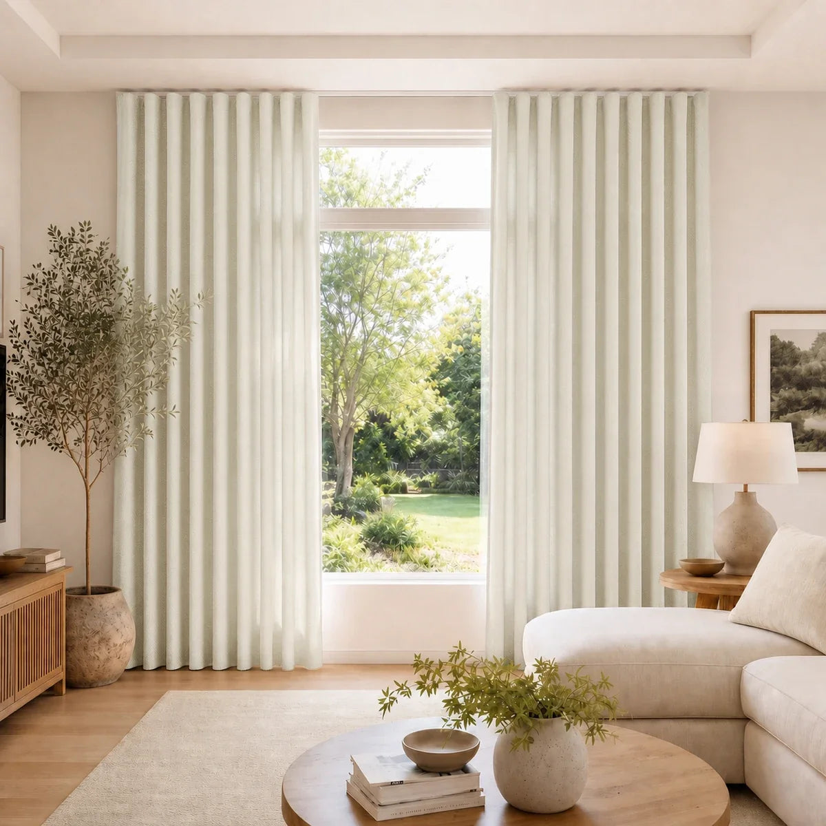 Karin Pure Wool S-fold Curtains with Belt Hook - Leo Track