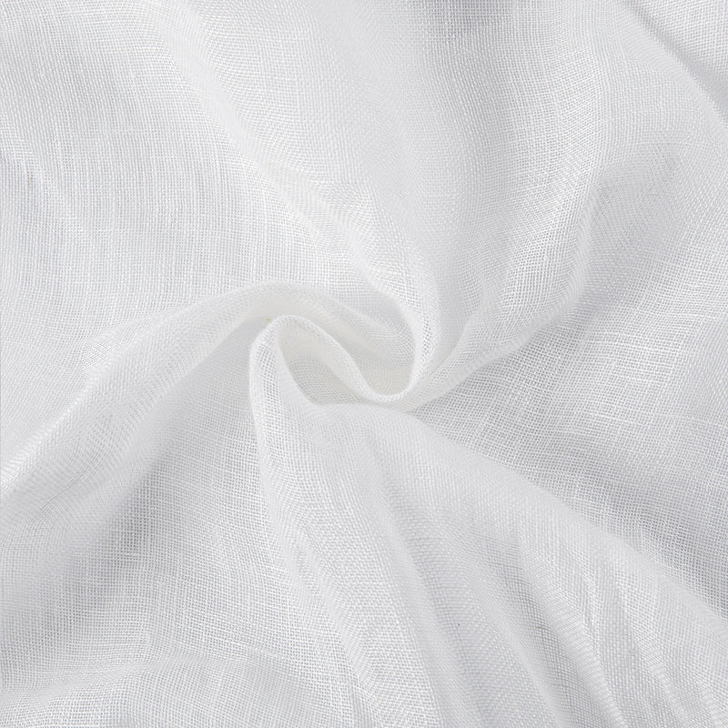 Joy Pure Linen Pleated Voile Curtains - White pure linen voile fabric twisted into a soft spiral close-up