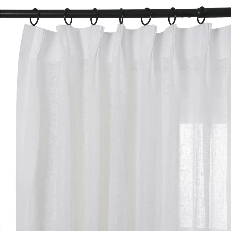 Joy Pure Linen Pleated Sheer Curtains