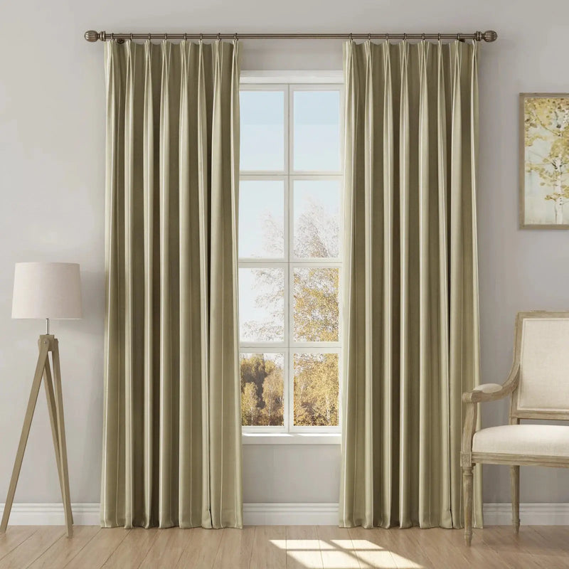 Stefana Silber x TWOPAGES Graphic Printed Linen Blend Pleated Curtains