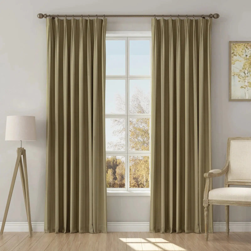 Stefana Silber x TWOPAGES Graphic Printed Linen Blend Pleated Curtains