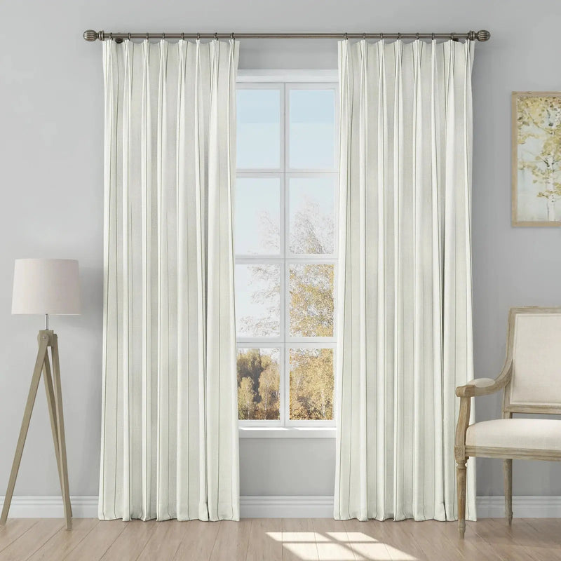 Stefana Silber x TWOPAGES Graphic Printed Linen Blend Pleated Curtains