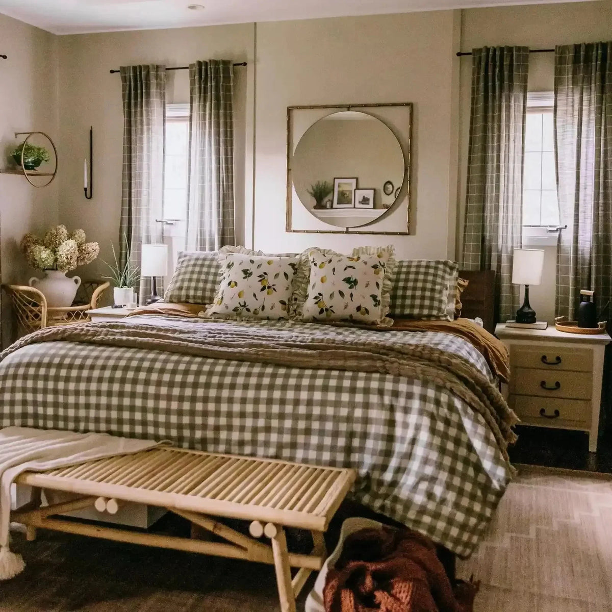 Stefana Silber x TWOPAGES Graphic Printed Linen Blend Pleated Curtains