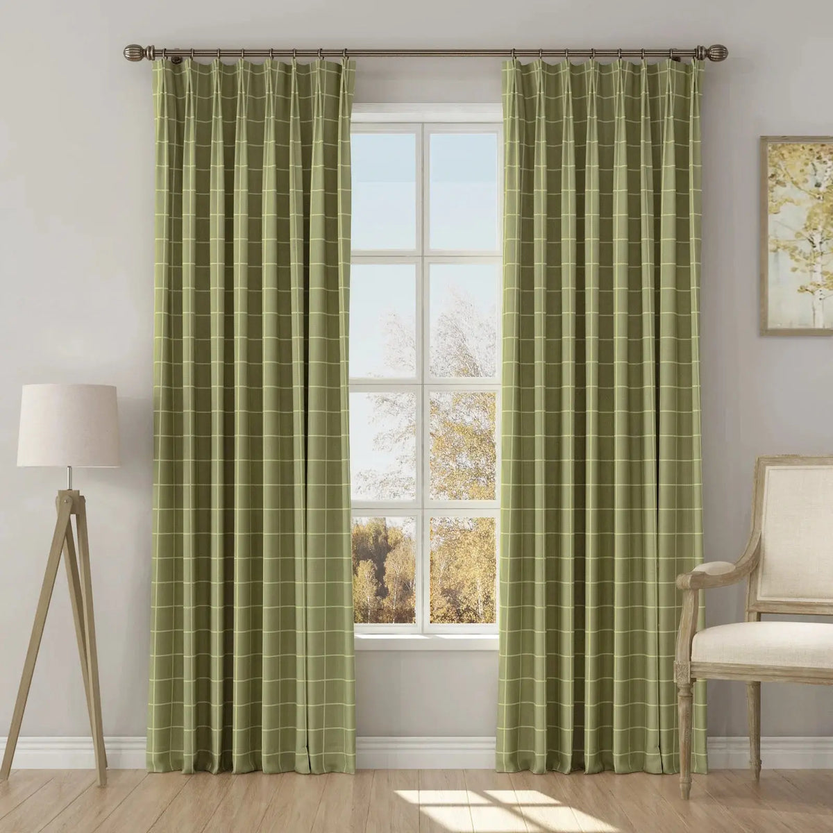 Stefana Silber x TWOPAGES Graphic Printed Linen Blend Pleated Curtains