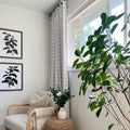 Stefana Silber x TWOPAGES Graphic Printed Linen Blend Pleated Curtains