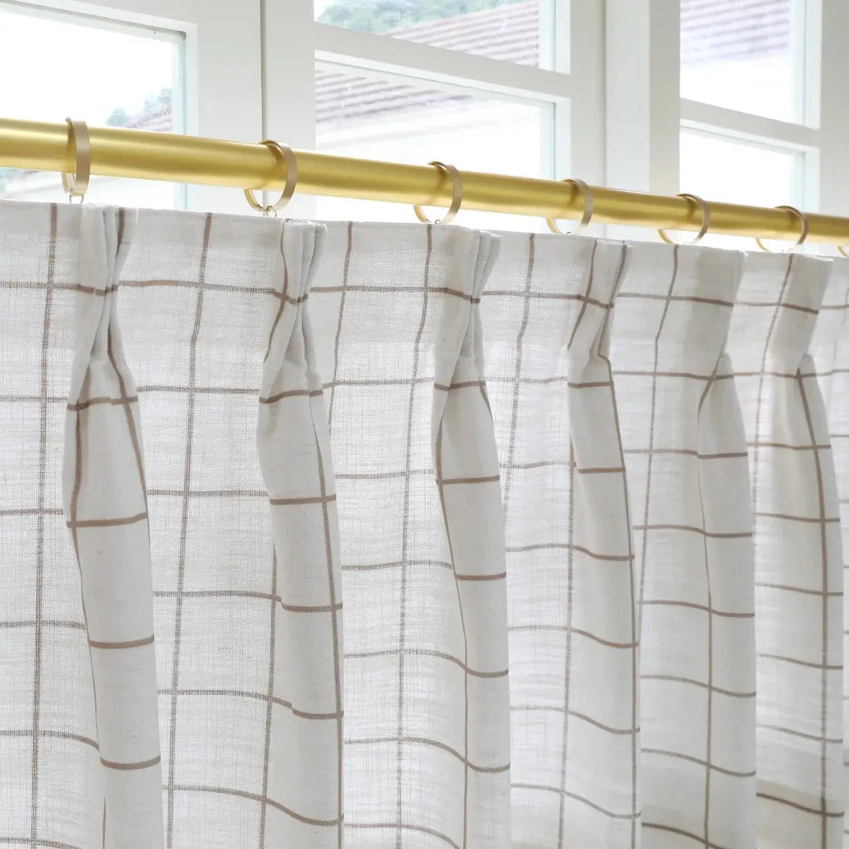 Stefana Silber x TWOPAGES Graphic Printed Linen Pleated Cafe Curtains