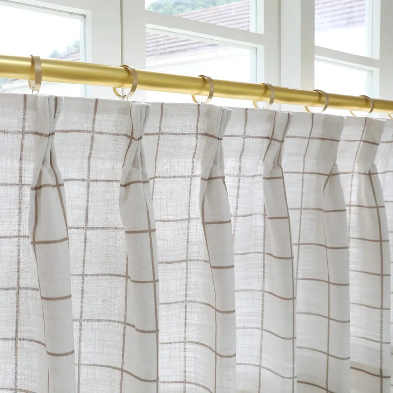 Stefana Silber x TWOPAGES Graphic Printed Linen Pleated Cafe Curtains