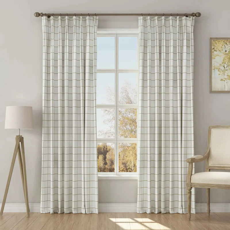 Stefana Silber x TWOPAGES Graphic Printed Linen Blend Pleated Curtains