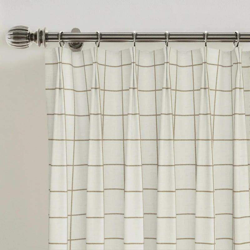 Stefana Silber x TWOPAGES Graphic Printed Linen Blend Pleated Curtains