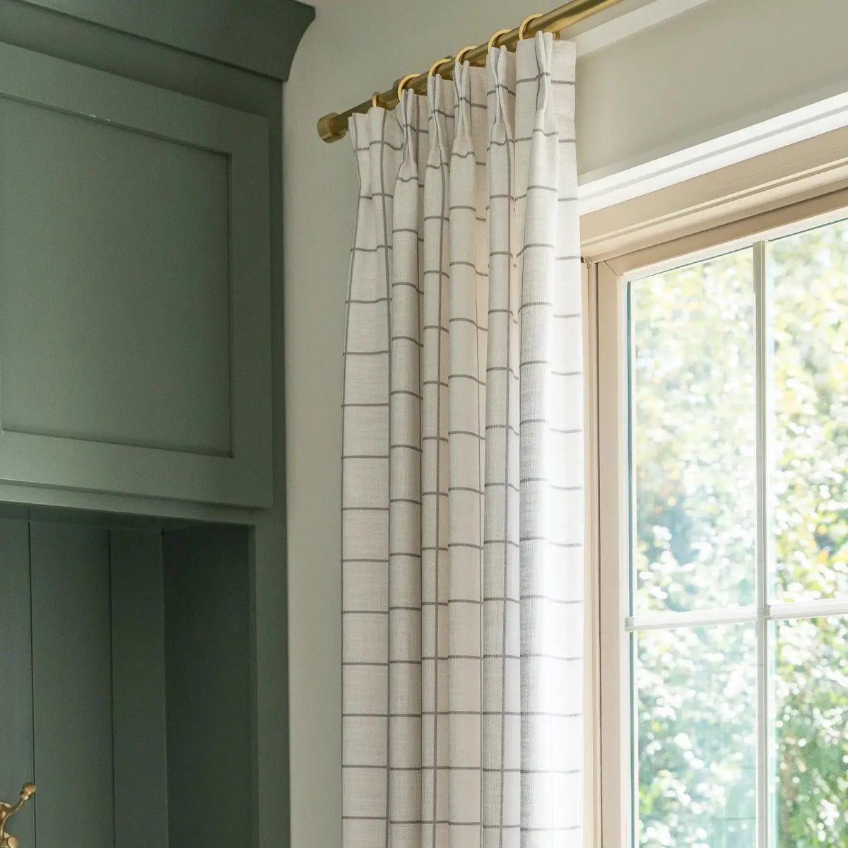 Stefana Silber x TWOPAGES Graphic Printed Linen Blend Pleated Curtains