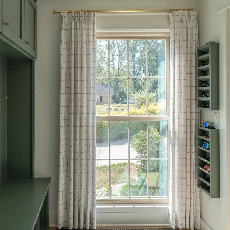 Stefana Silber x TWOPAGES Graphic Printed Linen Blend Pleated Curtains
