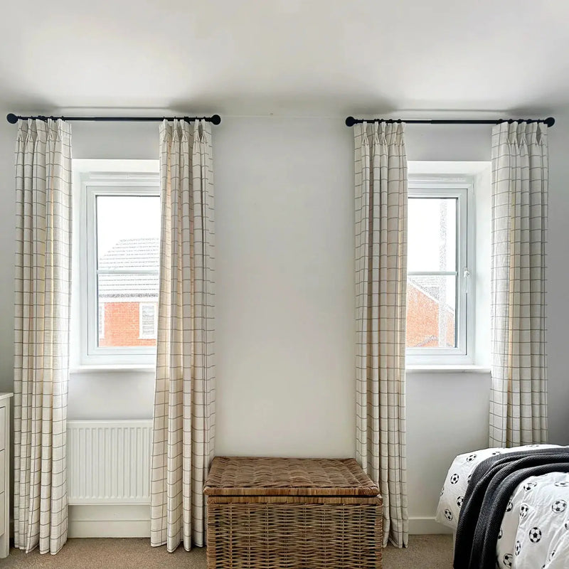 Stefana Silber x TWOPAGES Graphic Printed Linen Blend Pleated Curtains