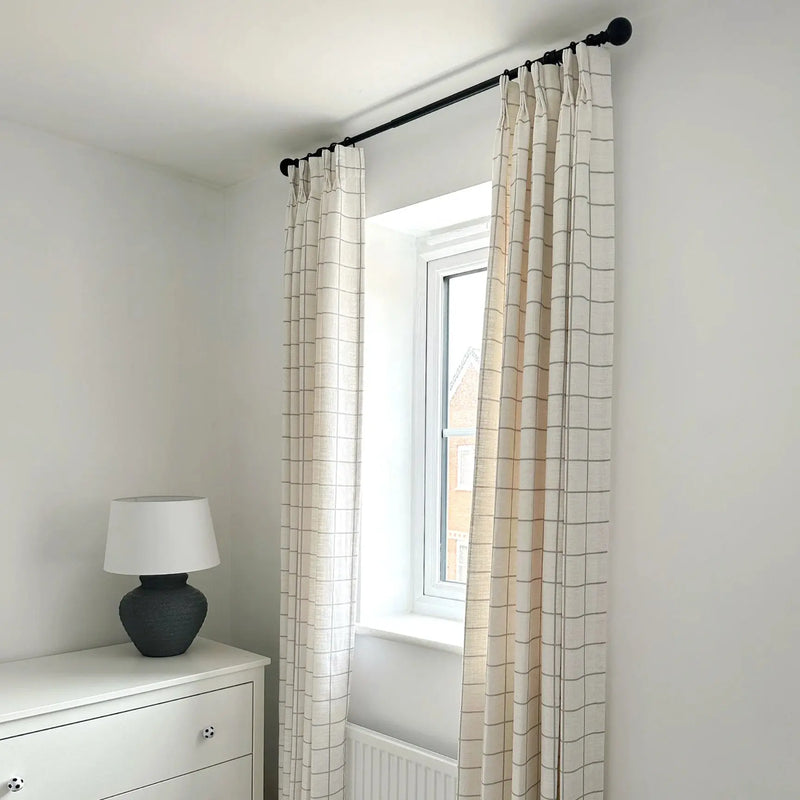 Stefana Silber x TWOPAGES Graphic Printed Linen Blend Pleated Curtains