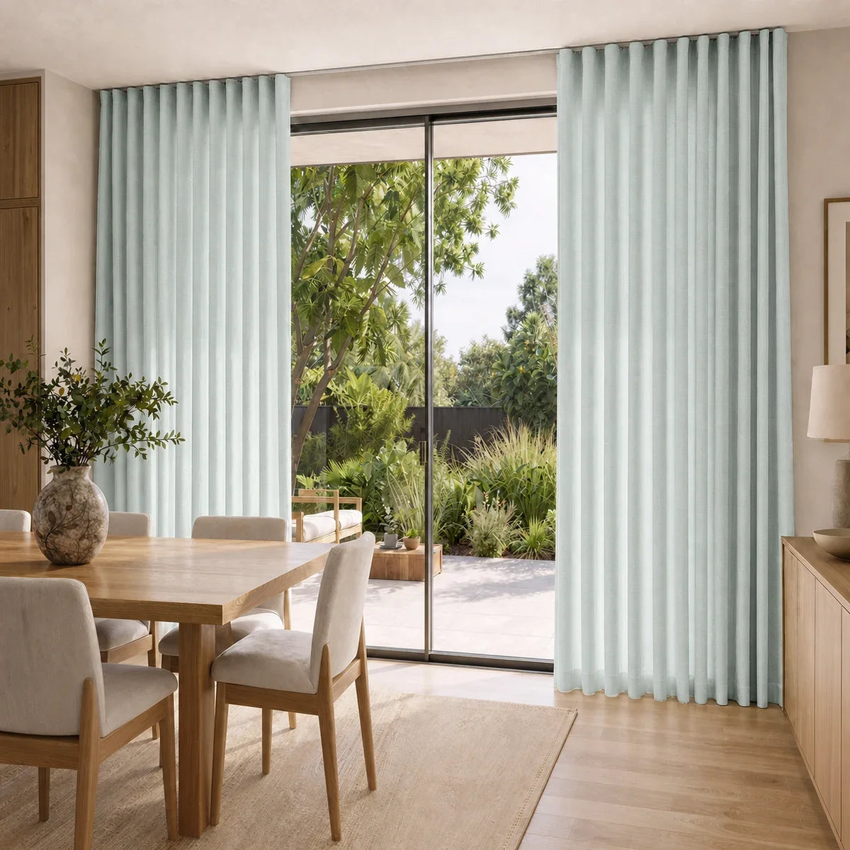 Isabella Cotton S-fold Curtains with Belt Hook - Leo Track
