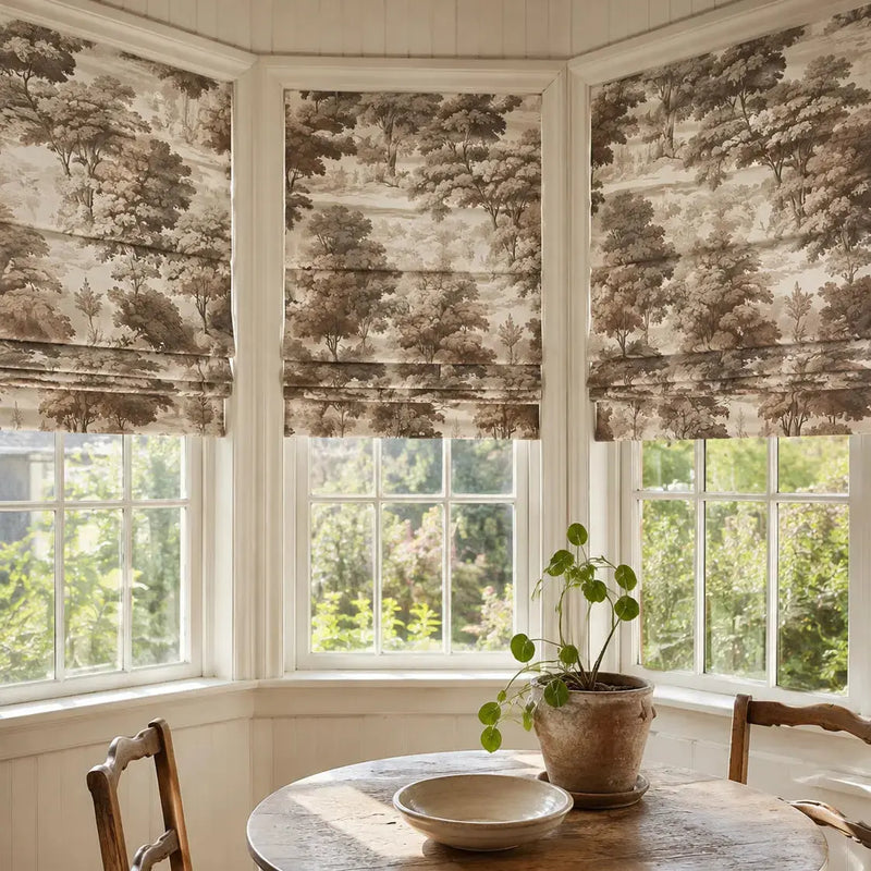 Sara Le x TWOPAGES Printed Linen Roman Blind Cord Lift