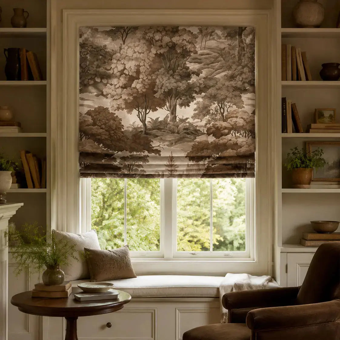 Sara Le x TWOPAGES Printed Linen Roman Blind Cord Lift