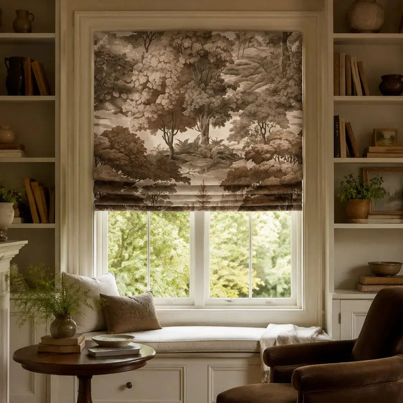 Sara Le x TWOPAGES Printed Linen Roman Blind Cord Lift