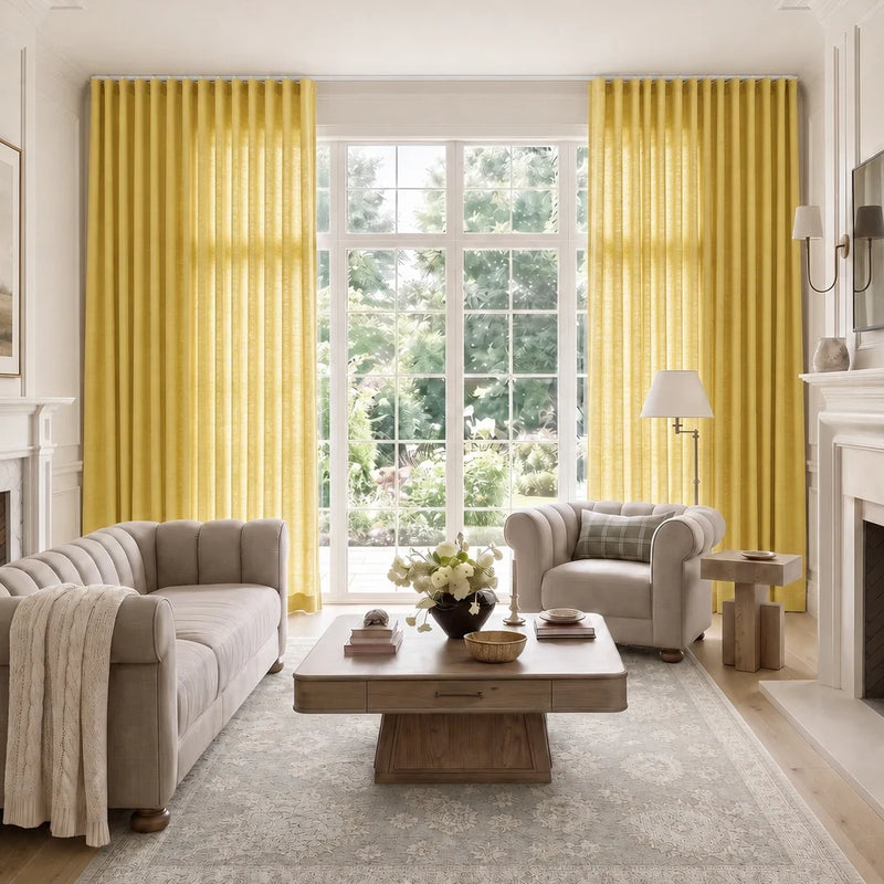Isabella Cotton S-fold Curtains with Belt Hook - Lora Track