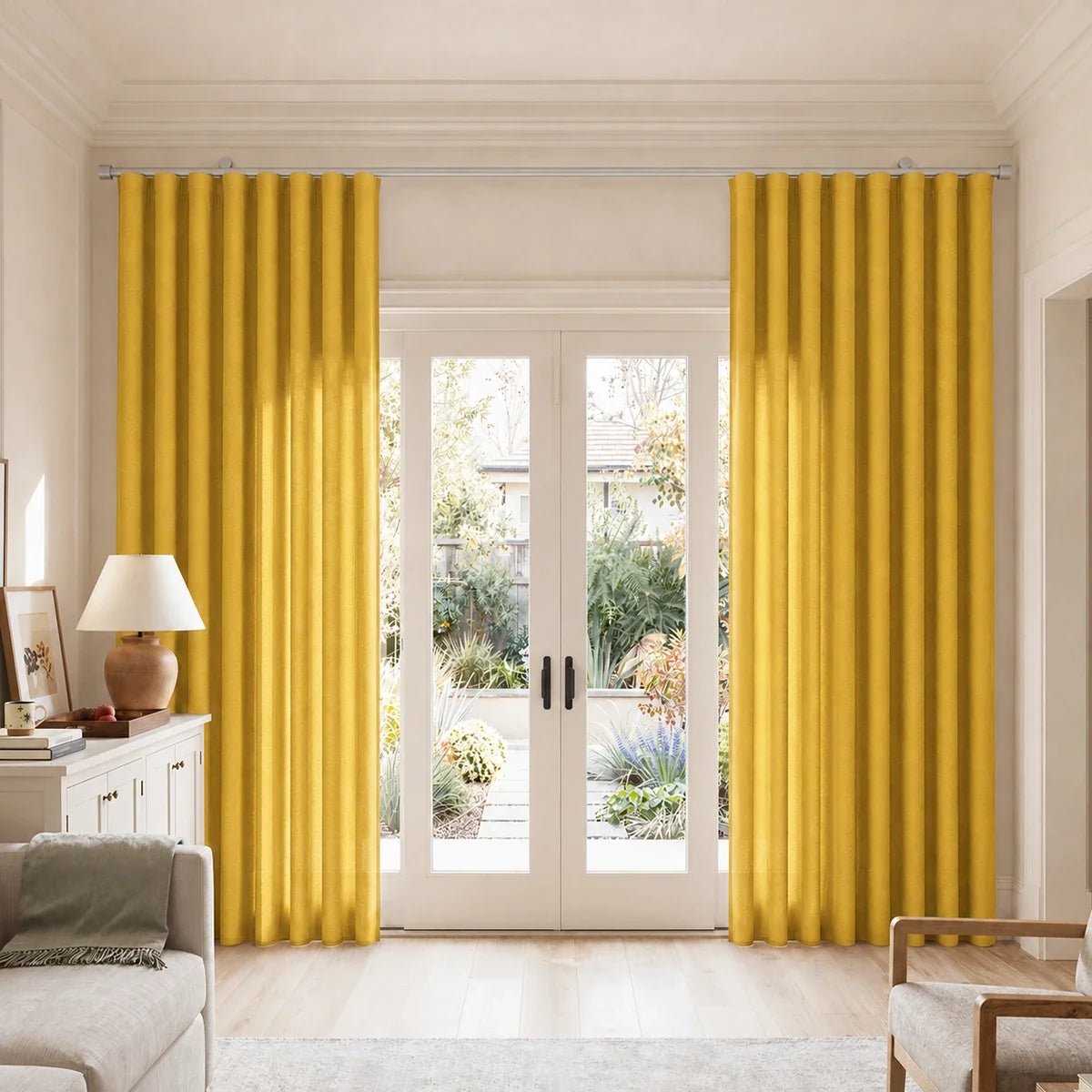 Birkin Velvet S-fold Curtains with Belt Hook - Cato Traverse Rod