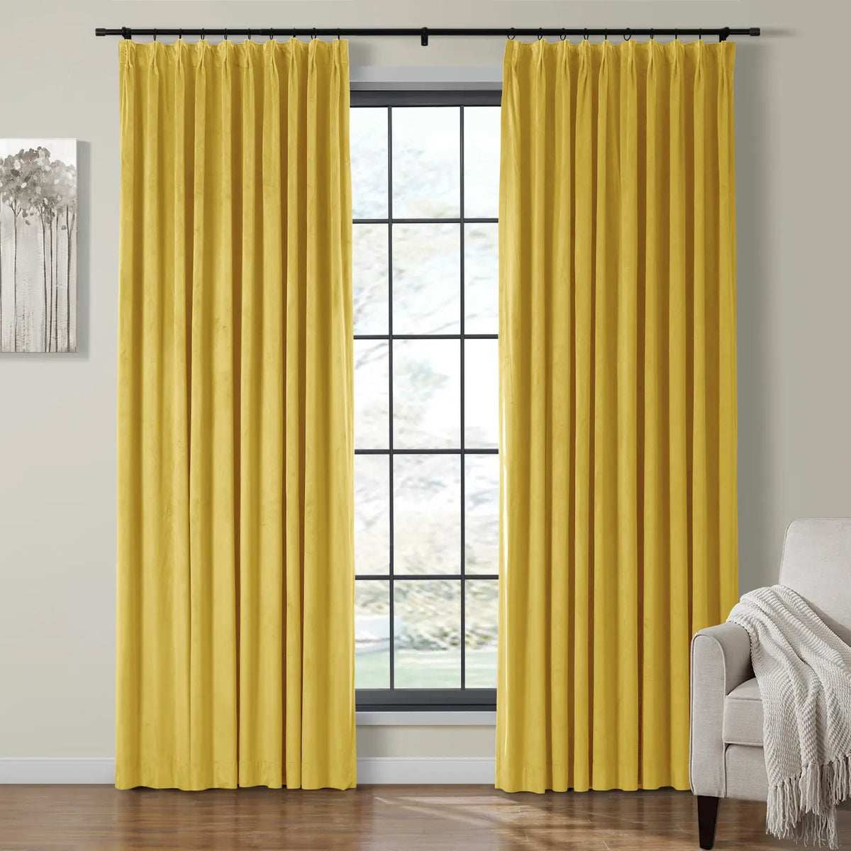 Birkin Velvet Pleated Curtains